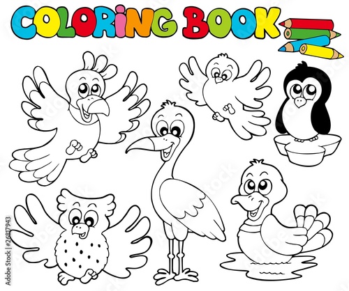Coloring book with cute birds 1
