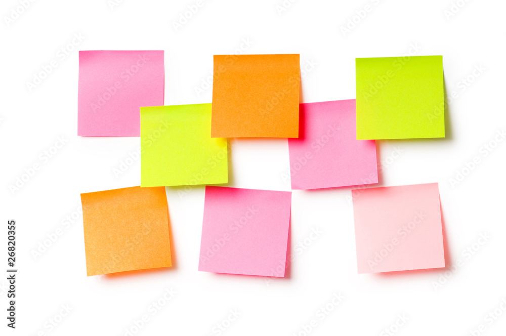 Reminder notes isolated on the white background Reminder notes isolated on the white background
