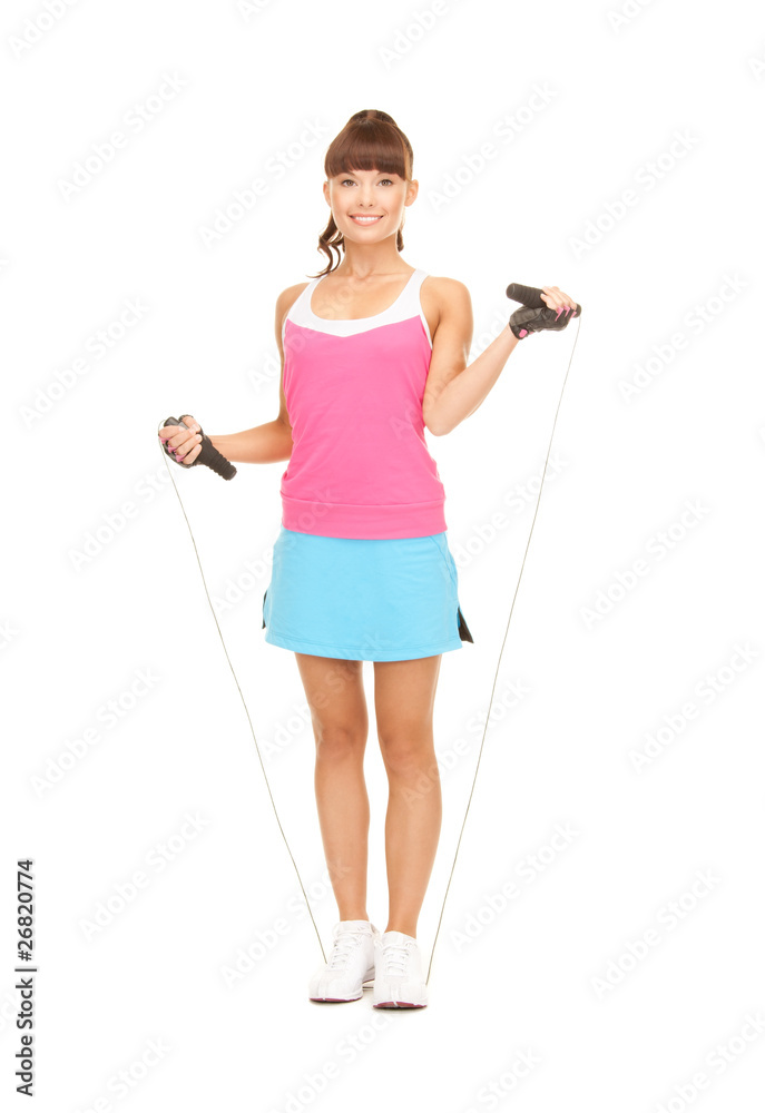fitness instructor with jump rope fitness instructor with jump rope