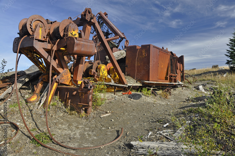 Fototapeta premium Logging equipment destroyed in Mt. St. Helens erruption