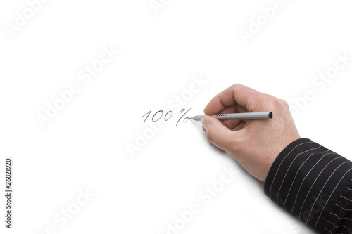 Mann schreibt 100 %