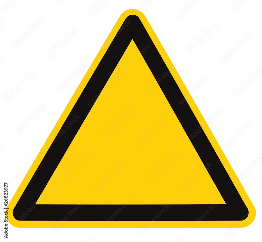 Blank Danger And Hazard Triangle Sign Isolated Macro