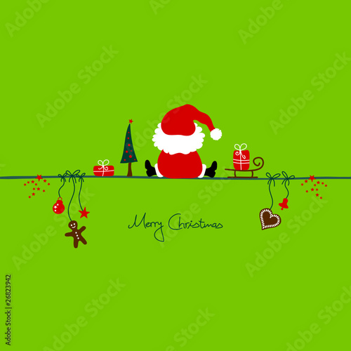 Christmas Santa & Symbols Green