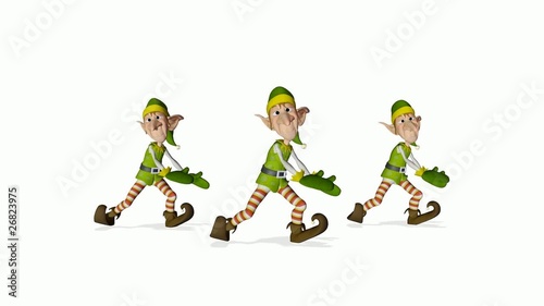 3 santa helper cartoon dancing