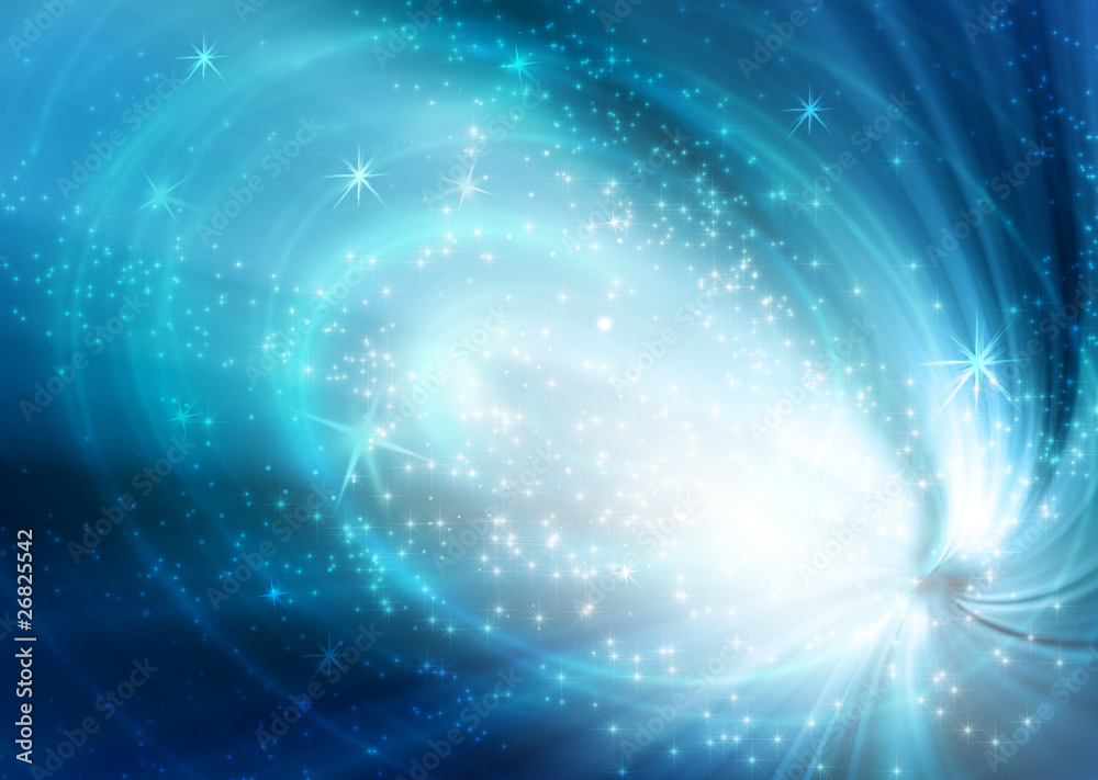 Fototapeta premium snowflakes and stars descending on background