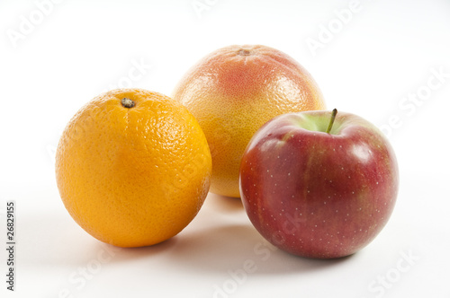fruits on white background