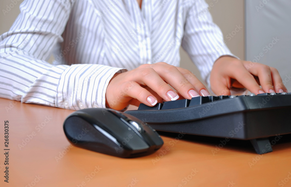 Hands of a young woman