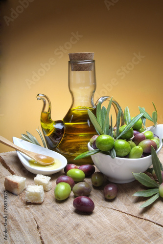 olive oil and olives