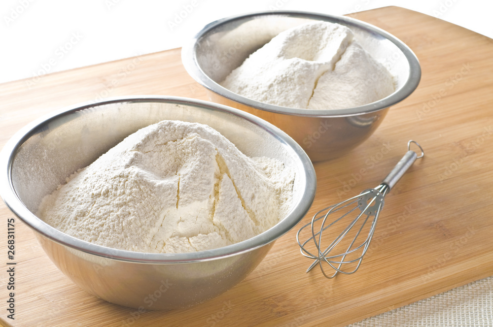 White flour in bowl