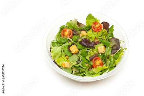 salad in a bowl isolated