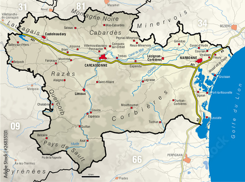 Carte Du Departement De L Aude 11 Stock Illustration Adobe Stock