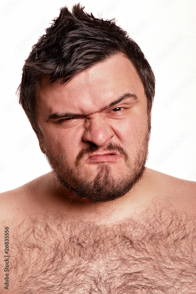 Closeup portrait of expressive man with funny face Closeup portrait of expressive man with funny face