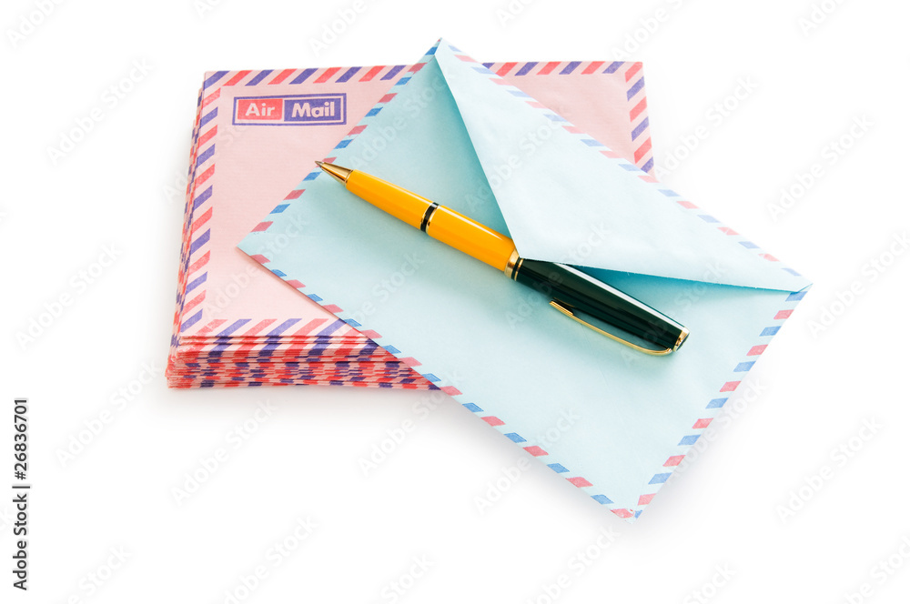 Mail concept with many envelopes on the table Mail concept with many envelopes on the table
