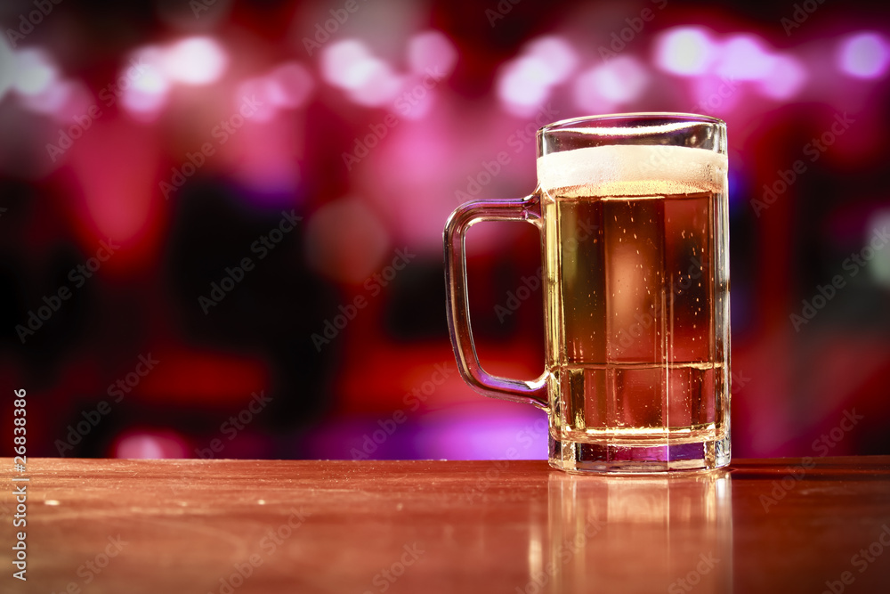 delicious beer mug on a bar delicious beer mug on a bar
