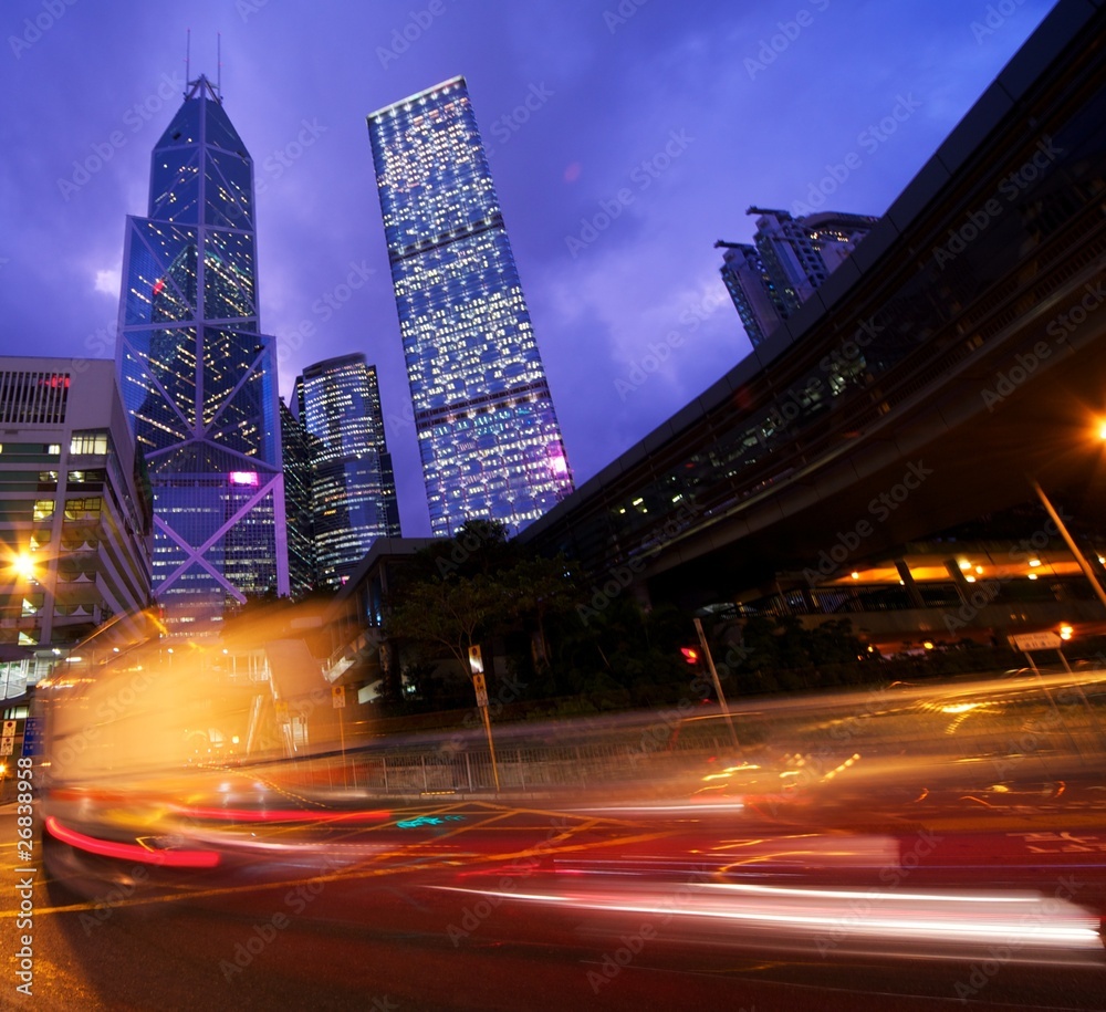 Fototapeta premium Fast moving cars at night