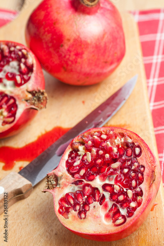 sliced pomegranate