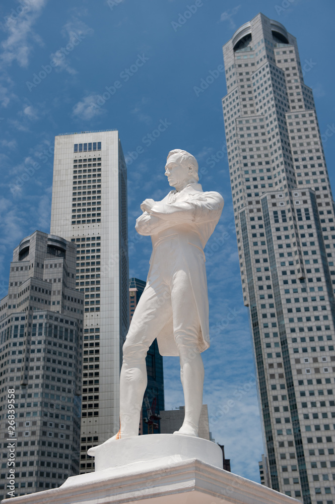 Naklejka premium Sir Raffles statue, Singapore