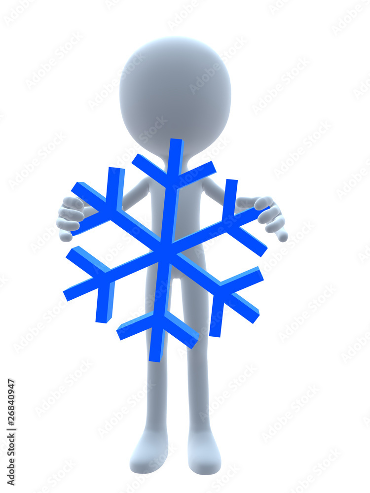 Obraz premium 3D Guy With A Snowflake
