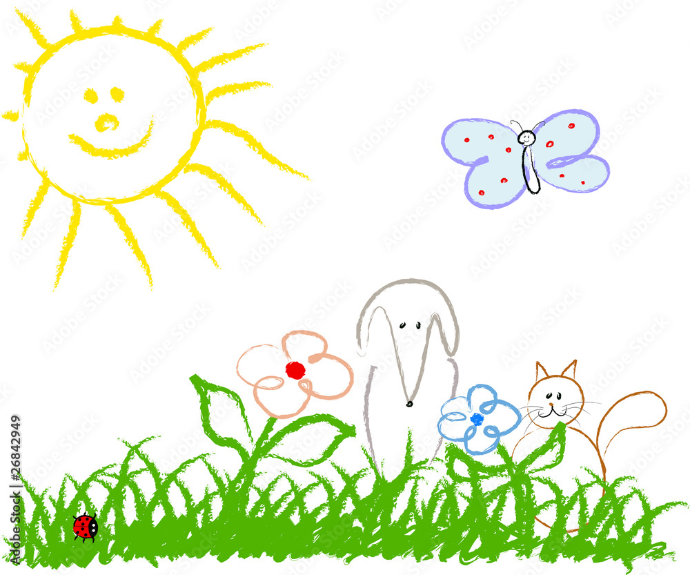 Cute child handmade drawing Cute child handmade drawing