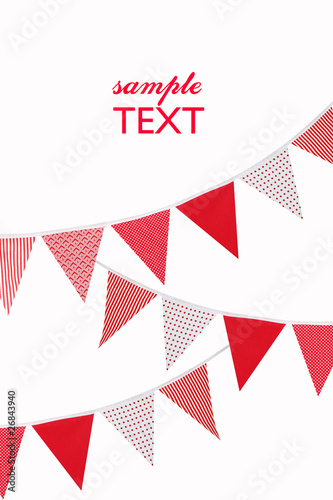 red and white flags on white background