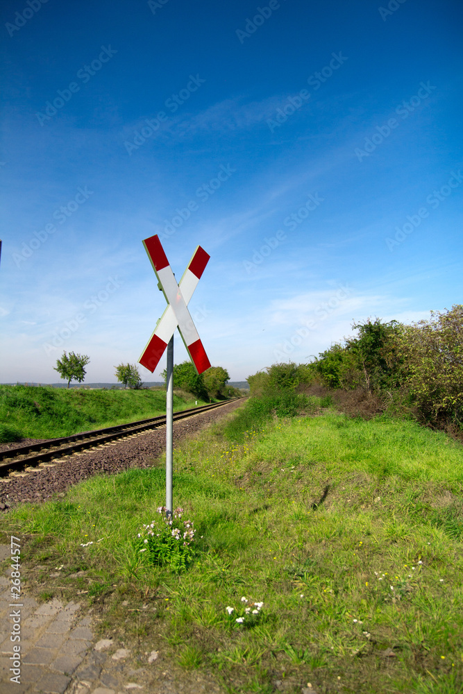 Fototapeta premium Bahnübergang Achtung