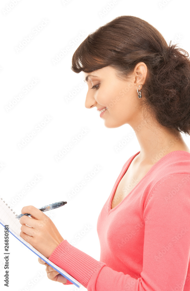 young attractive businesswoman with notebook young attractive businesswoman with notebook