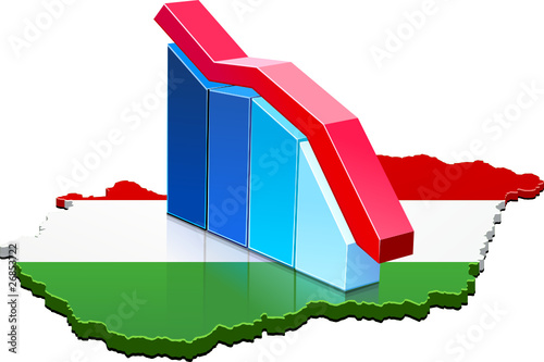 Statistiques de la Hongrie à la baisse (détouré)