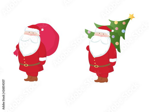 Two Santa Claus vector