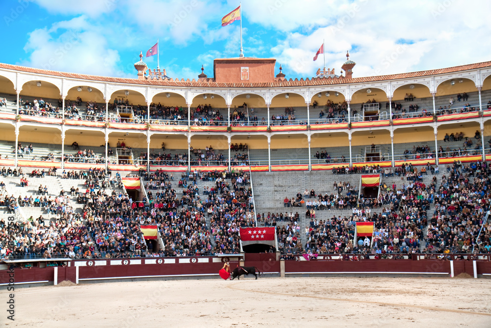 Naklejka premium Flagrant colours of the bullring at the Ventas