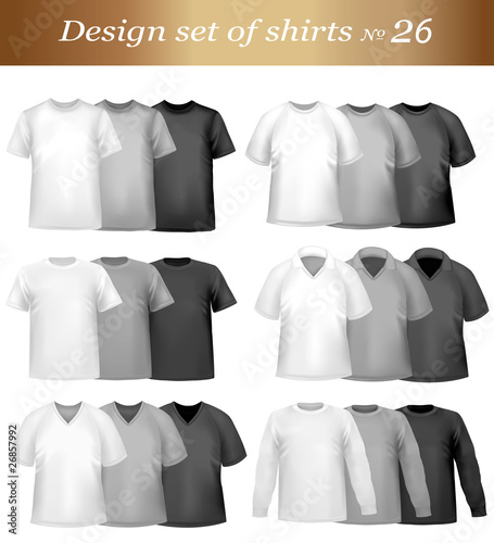 Twenty-six design shirt set. Vector.