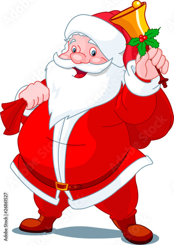 Happy Santa with bell