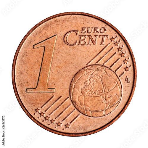 A collage of  1 euro cent coin photo