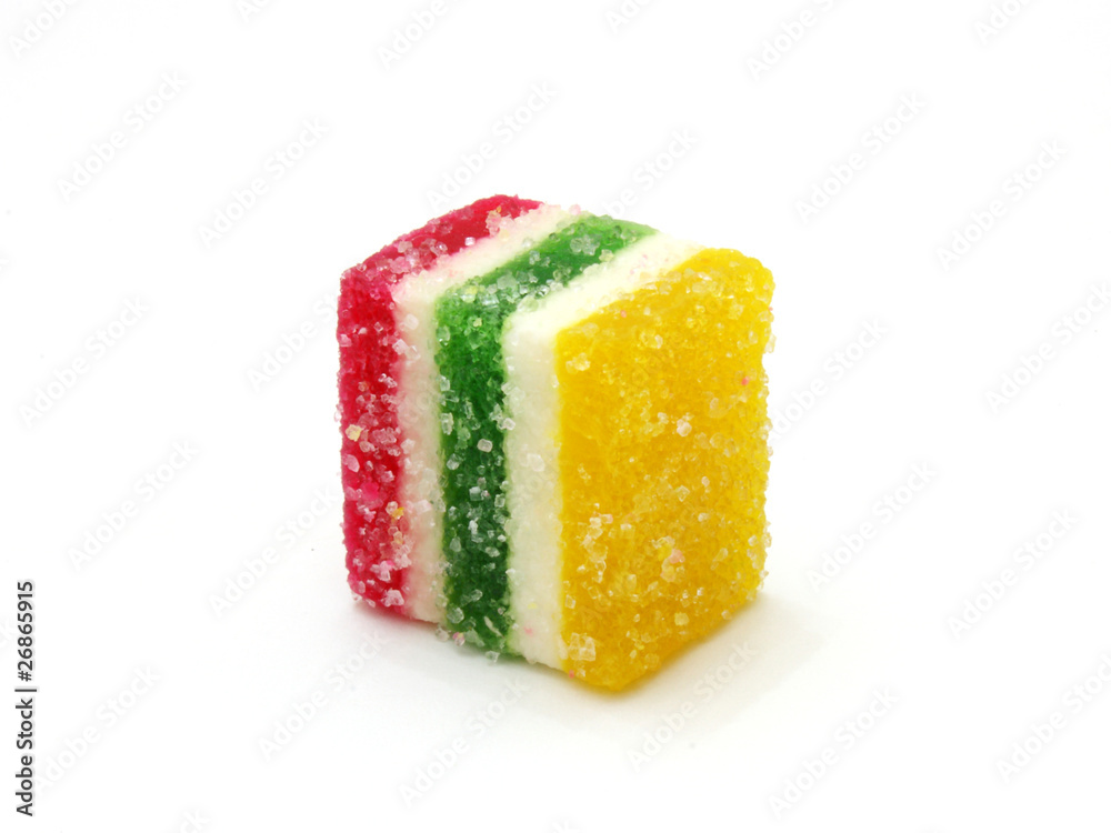 Multi-coloured fruit candy