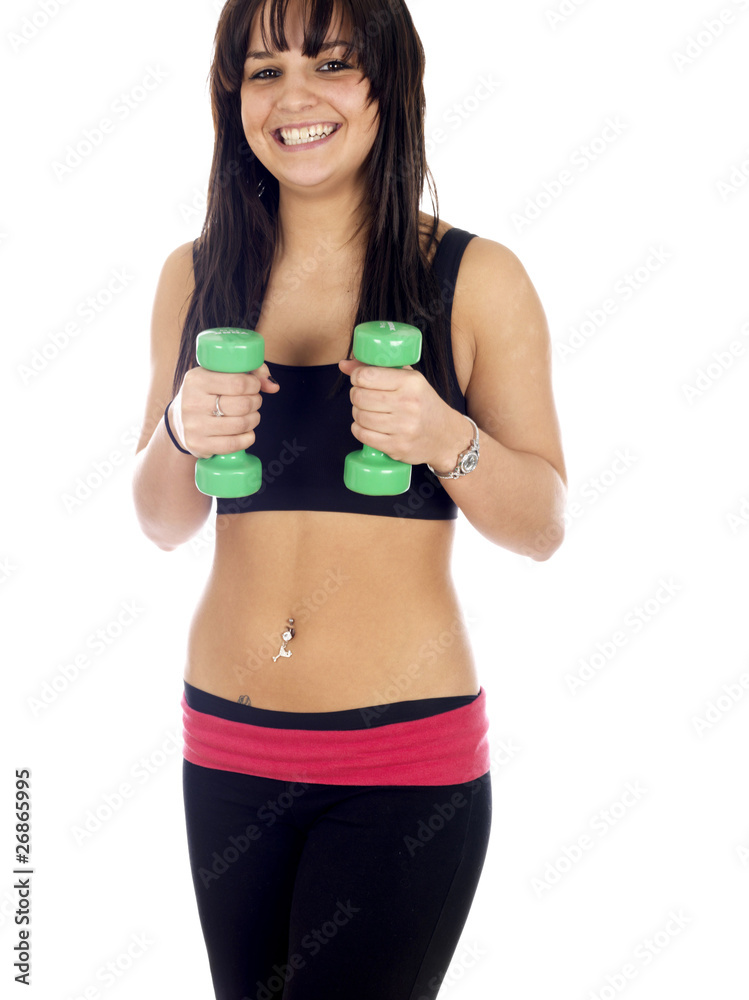 Happy Teenager Lifting Weights.Model Released Happy Teenager Lifting Weights.Model Released