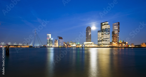 Rotterdam and rising moon