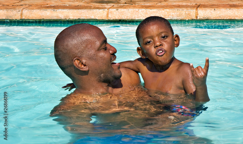 black father son swim