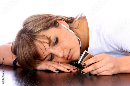 Photos Teenage Girl Listening to Music. Model Released