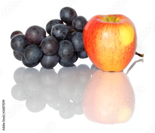 apple and grapes