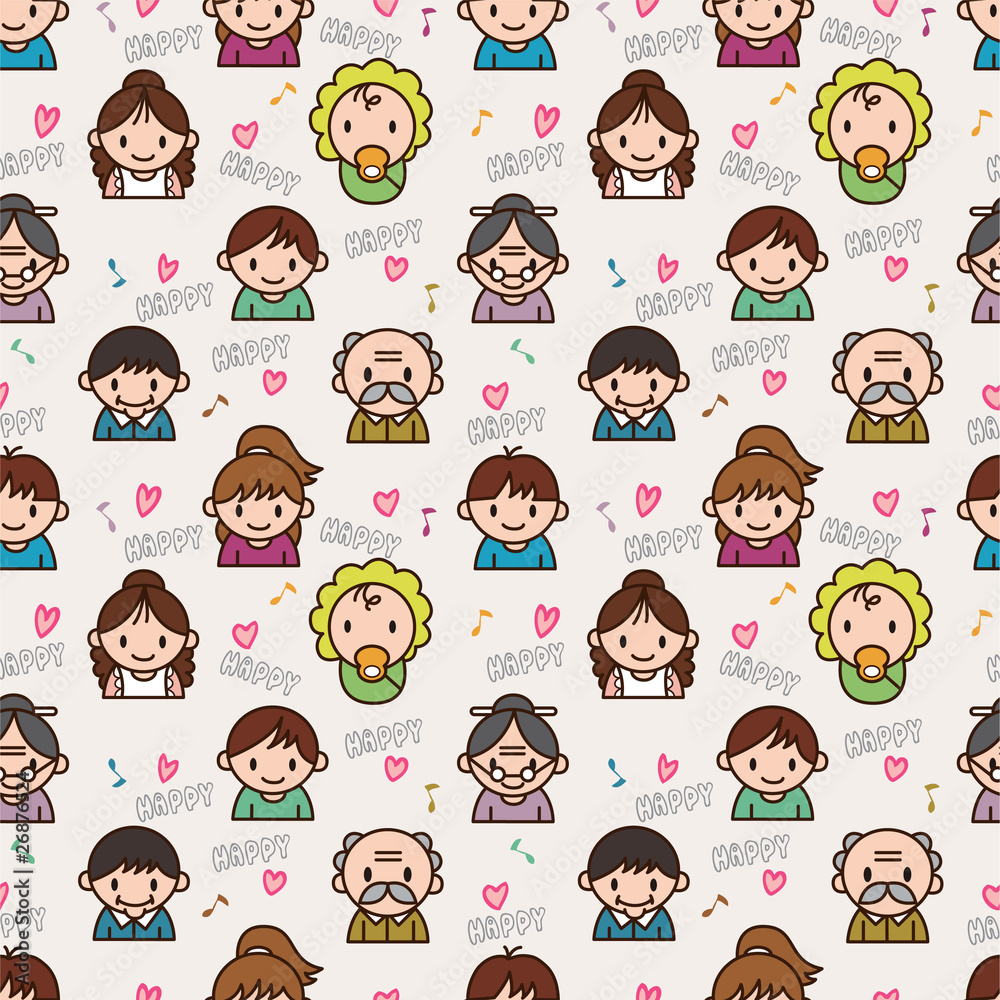 seamless cute family pattern,vector illustration seamless cute family pattern,vector illustration