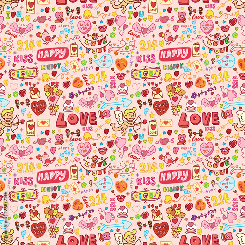 cute love element seamless pattern