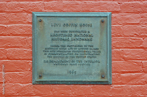 Levi Coffin House Placard