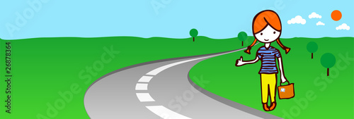 Hitch-hiker girl