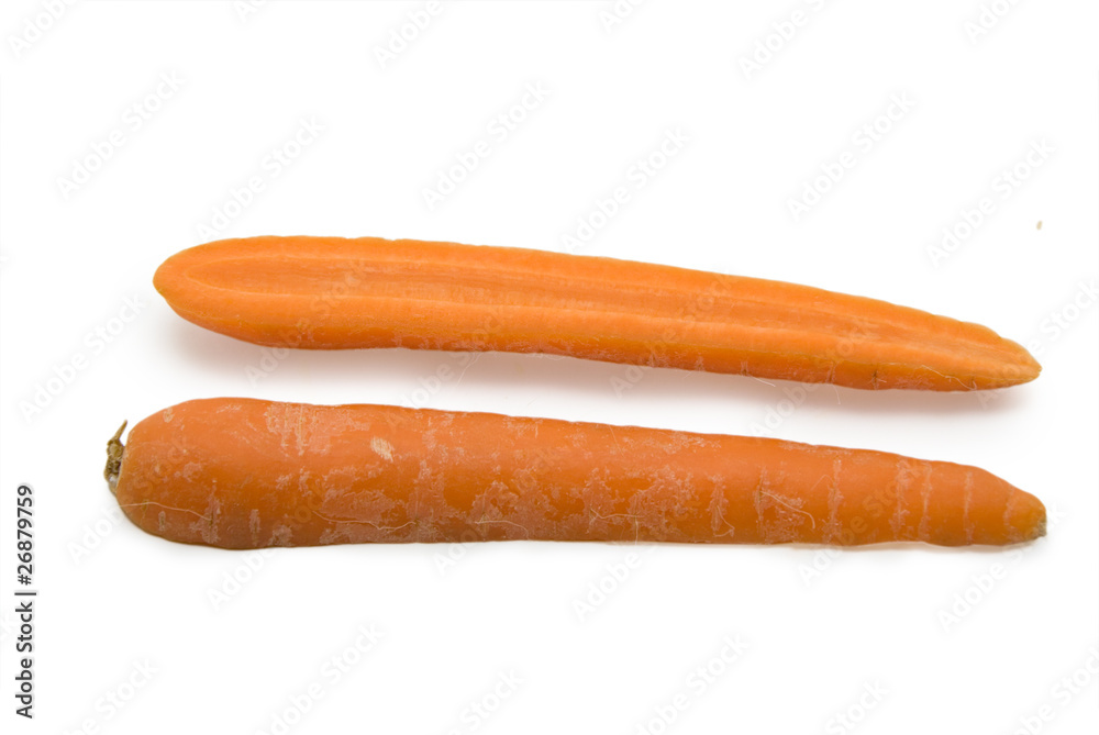 Carrot slices isolated on a white background Carrot slices isolated on a white background