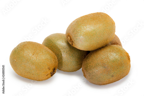Kiwi group isolated on the white background