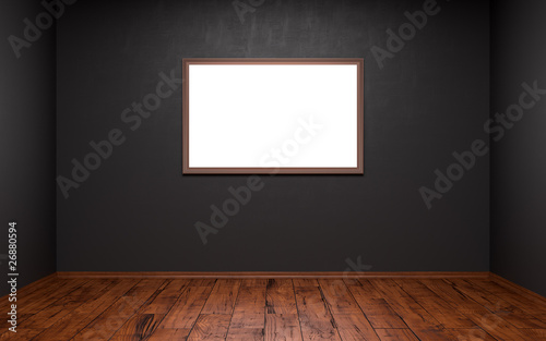 Empty picture in a dark room
