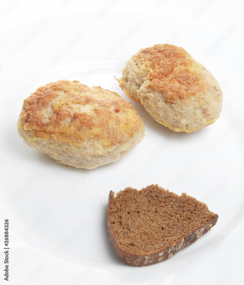 rusishe meatloaf (chop) with bread. rusishe meatloaf (chop) with bread.