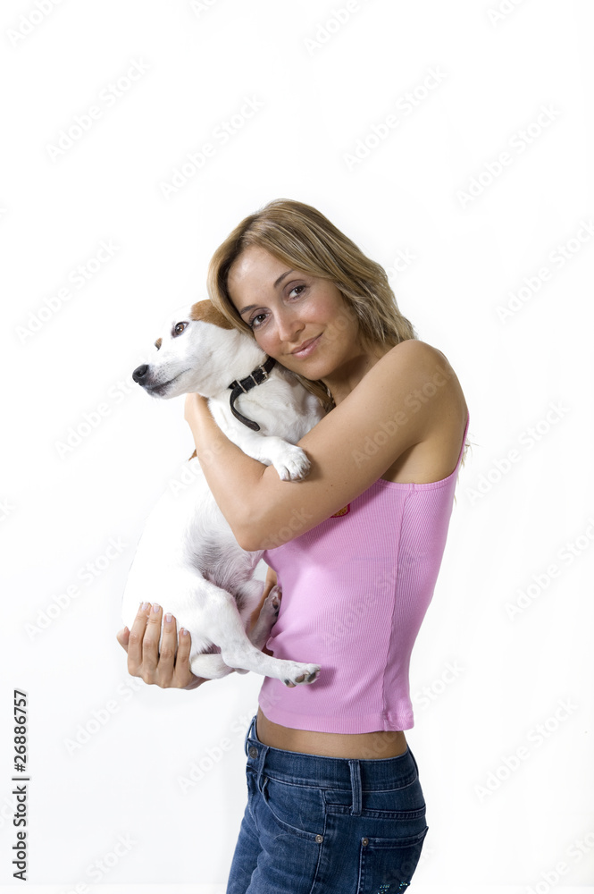 Woman and her dog Woman and her dog
