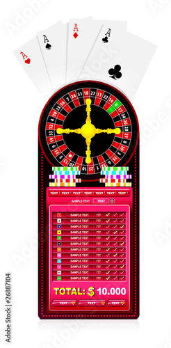 a roulette table with various gambling and casino elements