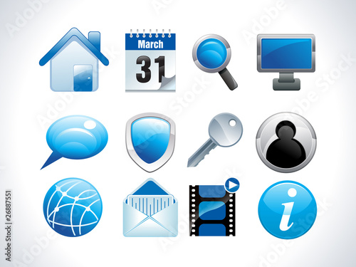 blue glossy web icons