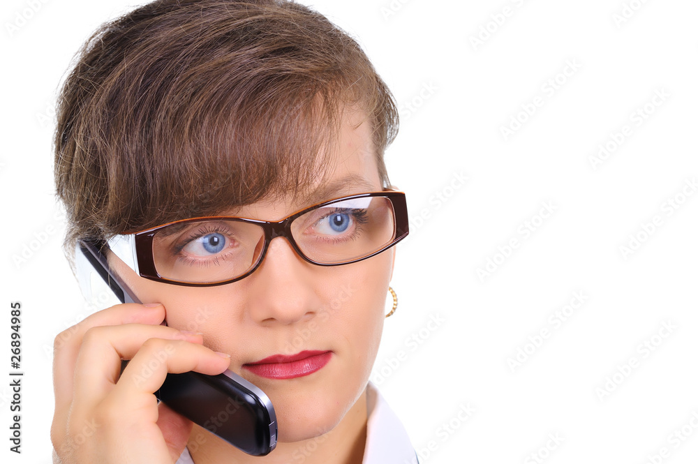 Attractive businesswoman with cellphone Attractive businesswoman with cellphone